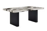 Vega Black/Brown Faux Marble Dining Set