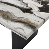 Vega Black/Brown Faux Marble Dining Set
