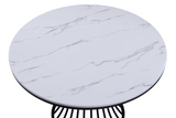 Hadley Black/Light Gray Faux Marble Top Round Dining Set