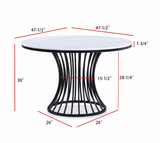 Hadley Black/Light Gray Faux Marble Top Round Dining Set
