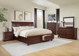 Claribelle Cherry Storage Sleigh Bedroom Set