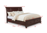 Claribelle Cherry Storage Sleigh Bedroom Set