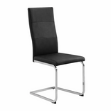 D201 Black Glass Table + 6 Chairs