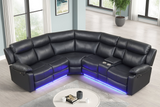 Super Black Reclining Sectional