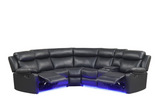 Super Black Reclining Sectional