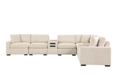 Barista Beige 8PC Modular Sectional Set (w/ Bluetooth Speaker)