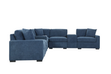 Barista Blue 8PC Modular Sectional Set (w/ Bluetooth Speaker)