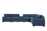 Barista Blue 8PC Modular Sectional Set (w/ Bluetooth Speaker)