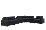 Barista Black 8PC Modular Sectional Set (w/ Bluetooth Speaker)
