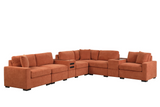 Barista Rust 8PC Modular Sectional Set (w/ Bluetooth Speaker)