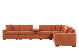 Barista Rust 8PC Modular Sectional Set (w/ Bluetooth Speaker)