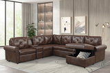 Winston Brown Power Reclining Sectional (w/ Pull-Out Bed)