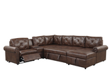 Winston Brown Power Reclining Sectional (w/ Pull-Out Bed)