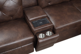 Winston Brown Power Reclining Sectional (w/ Pull-Out Bed)