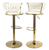 1139 Black and Beige Barstools
