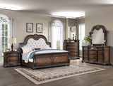Stanley Coffee Brown Upholstered Sleigh Bedroom Set
