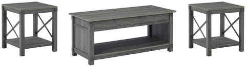 Freedan Grayish Brown Lift-Top Coffee and End Table Set