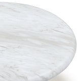 Juju Faux Marble Indoor/Outdoor Round Coffee Table (24"-32") - White / 24"