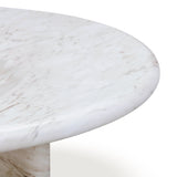 Juju Faux Marble Indoor/Outdoor Round Coffee Table (24"-32") - White / 32"