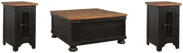 Valebeck Black/Brown Occasional Table Set
