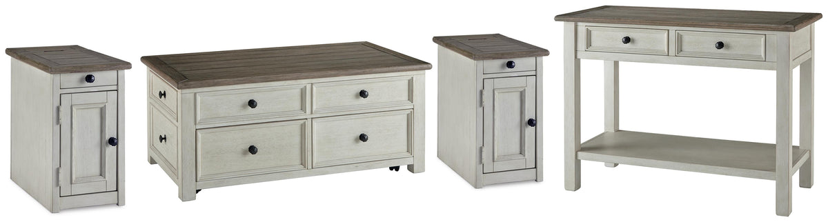 Bolanburg Coffee Table and 2 Chairside End Tables with Console