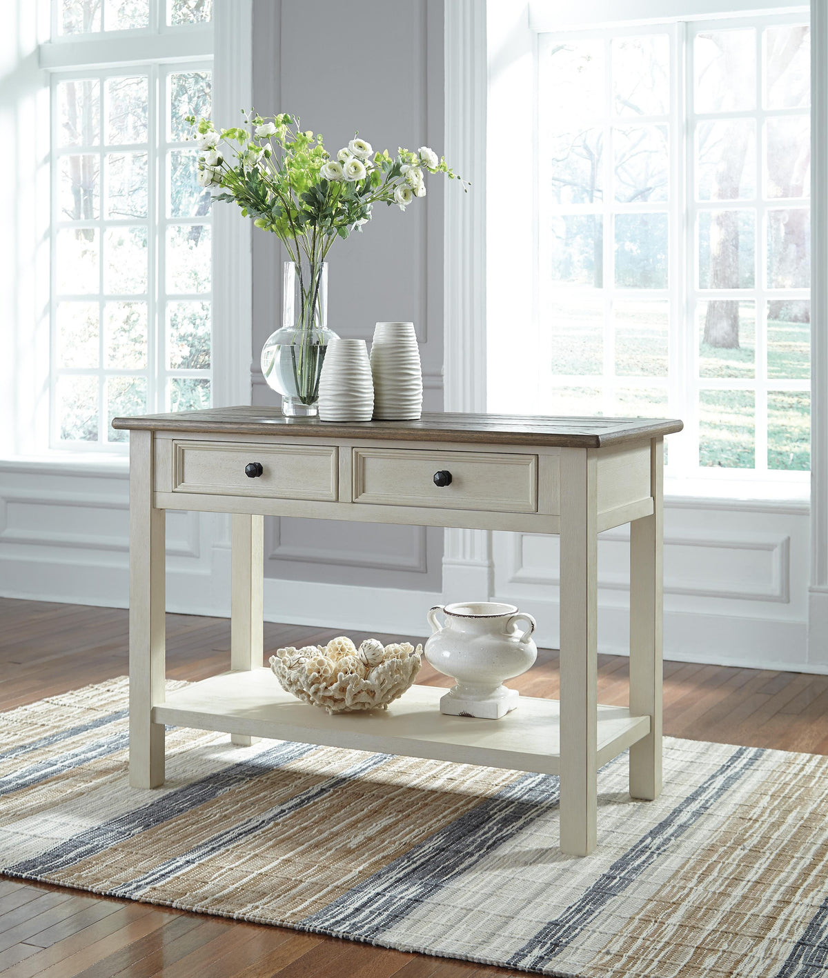 Bolanburg Coffee Table and 2 Chairside End Tables with Console