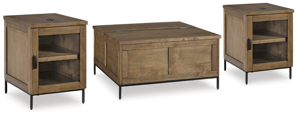 Torlanta Brown Lift-Top Coffee and Chairside End Table Set