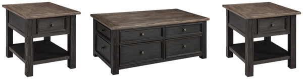 Tyler Creek Grayish Brown/Black Occasional Table Set