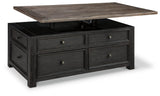 Tyler Creek Coffee Table and 2 End Tables with Console