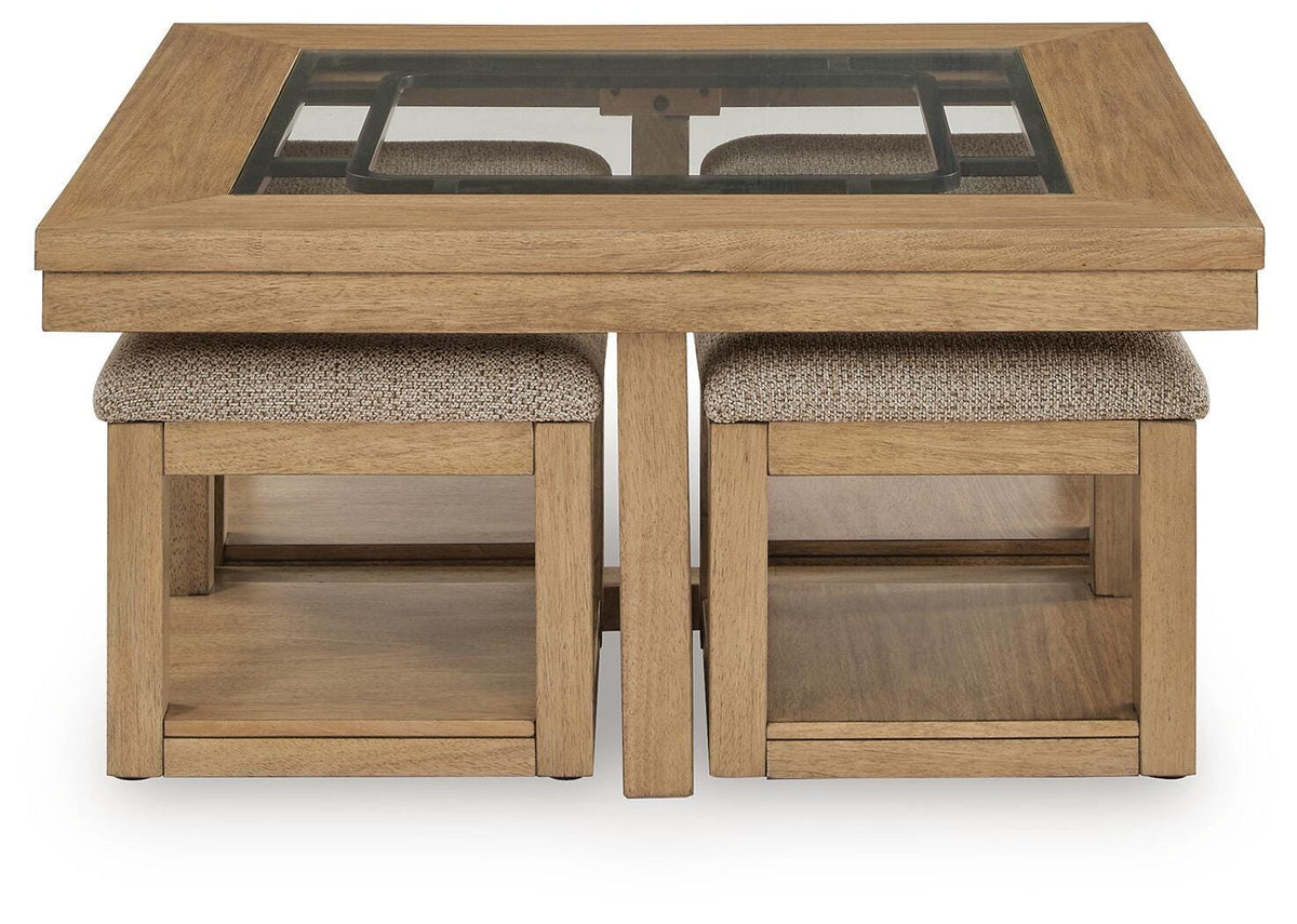 Wittenmyer Coffee Table with 4 Stools (Set of 5)