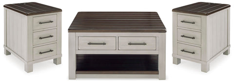 Darborn Gray/Brown Lift-Top Coffee and Chairside End Table Set