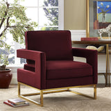 Avery Performance Velvet Accent Chair - Maroon