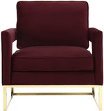 Avery Performance Velvet Accent Chair - Maroon