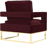 Avery Performance Velvet Accent Chair - Maroon