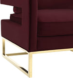 Avery Performance Velvet Accent Chair - Maroon