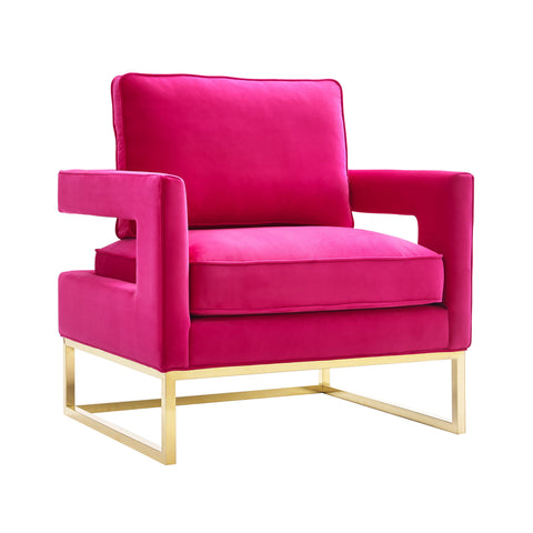 Avery Performance Velvet Accent Chair - Pink