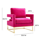 Avery Performance Velvet Accent Chair - Pink