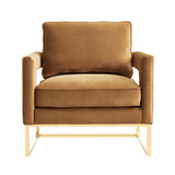 Avery Performance Velvet Accent Chair - Cognac