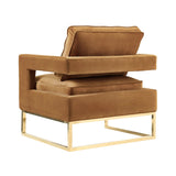 Avery Performance Velvet Accent Chair - Cognac