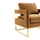 Avery Performance Velvet Accent Chair - Cognac