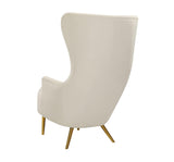 Julia Performance Velvet Wingback Accent Chair by Inspire Me! Home Decor - Cream
