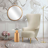 Julia Performance Velvet Wingback Accent Chair by Inspire Me! Home Decor - Cream