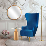 Julia Performance Velvet Wingback Accent Chair by Inspire Me! Home Decor - Navy