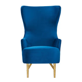 Julia Performance Velvet Wingback Accent Chair by Inspire Me! Home Decor - Navy