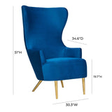Julia Performance Velvet Wingback Accent Chair by Inspire Me! Home Decor - Navy