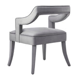 Tiffany Performance Velvet Dining Chair - Grey
