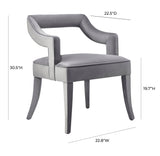 Tiffany Performance Velvet Dining Chair - Grey