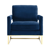Avery Performance Velvet Accent Chair - Navy