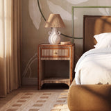 Kora 18" Cotton Jute 1-Drawer Contract-Grade Nightstand - Brown