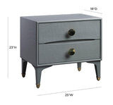 Divine 25" 2-Drawer Nightstand - Grey